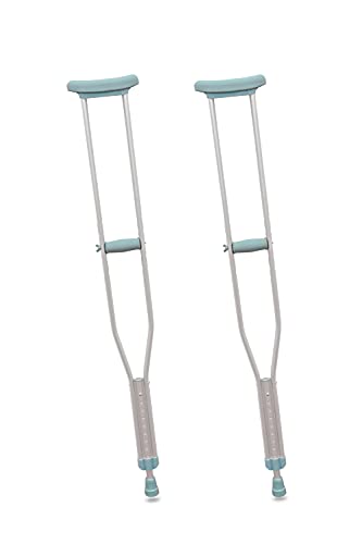 PEPE Mobility - Béquilles Axillaires (x2 Unités, Taille M), Médicales Adultes, Américaine, Sous Aisselle, Réglables, Grises