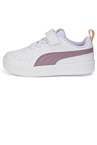 PUMA Mixte enfant Basket, Similicuir Caoutchouc, Puma Blanc Elderberry, 26 EU