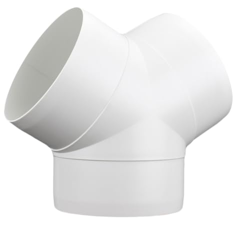 Fantronix Raccord de conduit circulaire en Y de 100 mm en plastique pour hotte aspirante Tuyau d'évacuation Répartiteur de tuyau d'évacuation en PVC de 10,2 cm Raccords pour ventilateur