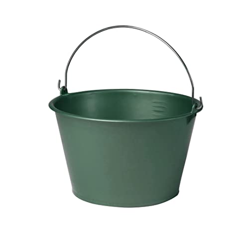 Seau à Vendange 15,5 L - en Plastique avec Anse Métal - Ø 35 x H 22,5 cm - Vert