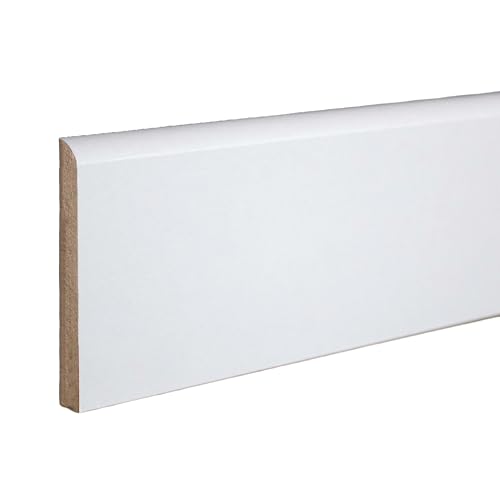PROVISTON | Plinthe MDF | bord arrondi | 10 x 100 x 2000 mm | MDF revêtu | blanc | plinthe moderne | 2 m