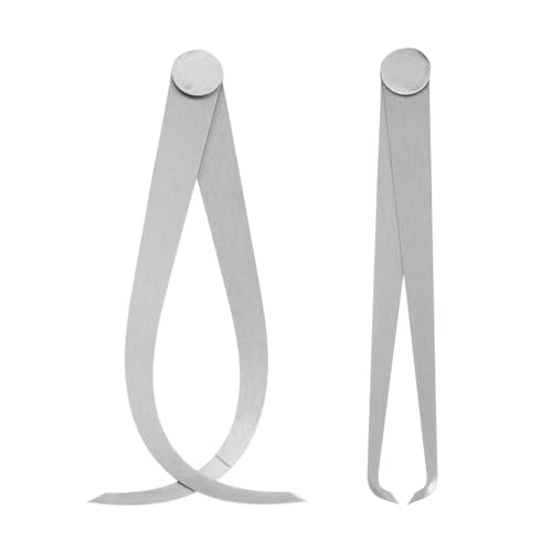 Kozelo Jeu de Compas Intérieur et Extérieur à Joint Ferme - Outil de Mesure en Acier Inoxydable [6 Pouces] pour Mesurer les Dimensions, Ton Argenté