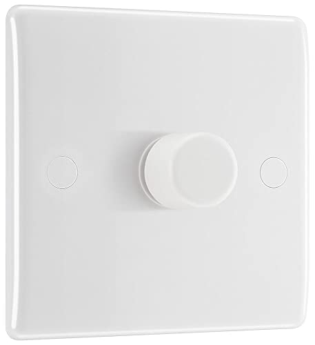 BG Electrical 881 Variateur d'intensité intelligent à paroi unique 2 voies Bord rond Nexus 800 Series Blanc moulé 200 W