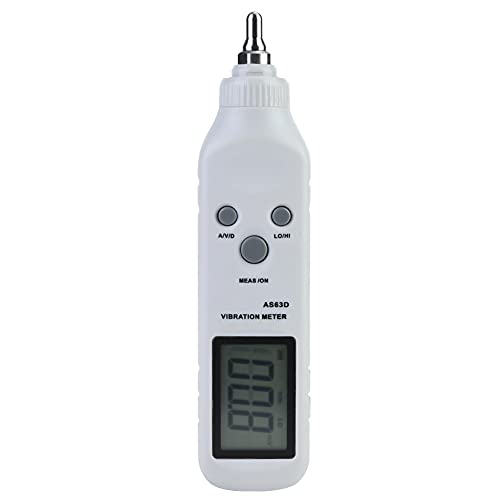 Compteur de Vibrations Numérique, Analyseur de Jauge de Vibromètre Portable à Rétroéclairage LCD AS63D avec étui de Rangement, Testeur de Vibrations à Haute Sensibilité