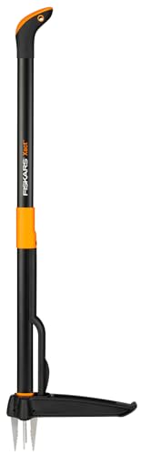 Fiskars Désherbeur Xact, longueur : 1 m, bras en acier inoxydable/poignée en plastique, noir/orange, emballage carton individuel, 1077305