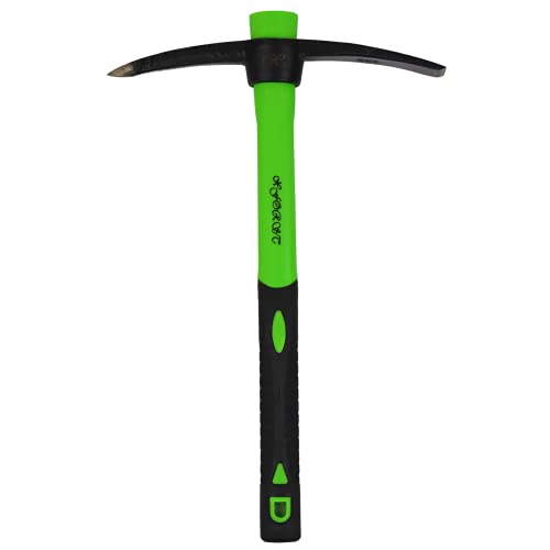 Xforst X-PF400 Mini pioche avec Manche de Fibre de Verre et tête en Acier forgé traité thermiquement pour désherber, Creuser. Idéale pour Le Jardinage, Le Camping et la Prospection.