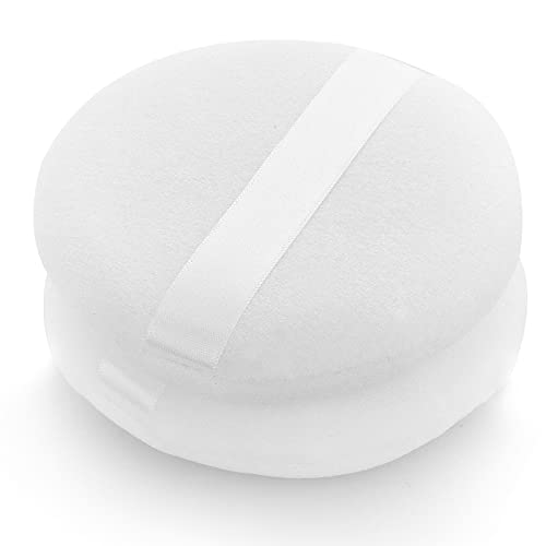 Sibba Houppette à Poudre Ronde De 10,2 Cm Ultra Douce Lavable RéUtilisable Grande En Velours Pour Le Visage Corps Les Poudres Libres Bouffées Libre Outil Maquillage Humide Et Sec