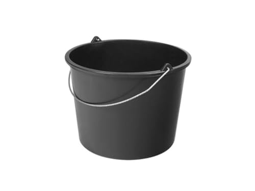 Toolland Seau de Chantier, Rond, Plastique, Noir, 12 L