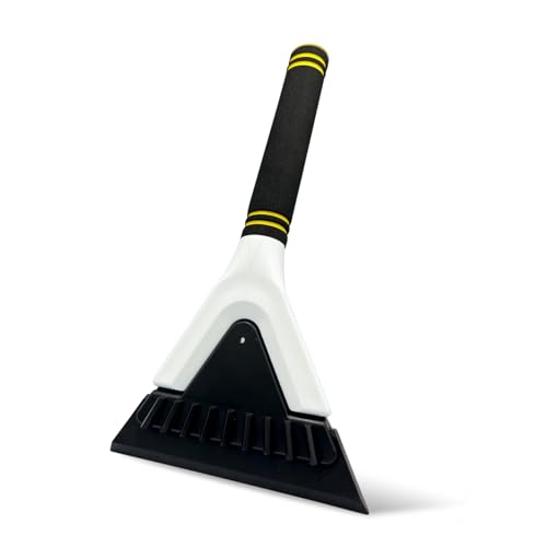 1 pc Grattoir à Glace pour Auto Pare-Brise, Grattoir à Neige en ABS, Poignée Ergonomique Antidérapante, Multifonctionnel Détachable, Longueur 27 cm, Largeur 14,5 cm, Blanc