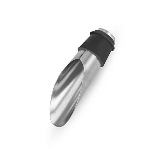 Fackelmann 49471 Bec verseur de vin Acier Inoxydable Silicone Argent/Noir 7,5 cm