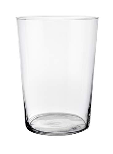 HOSTELVIA Lot de 12 gobelets Cidre 50 cl fabriqué en verre tendu. Dimensions : hauteur 12,1 cm et diamètre Ø8,9 cm.