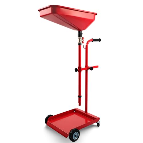 WilTec Récupérateur d’Huile Rouge Taille 480 x 600 x 1750 mm Pivotant à 360° Vidange Mobile Chariot Récupération d’Huile usées Récupération Huiles Nettoyage Accessoires Atelier Garage Automobile