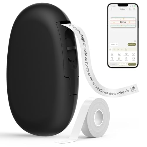 SUPVAN Etiqueteuse E10 inclut Étiquettes Autocollantes Imperméables, Smart App avec 40+ Polices, 150+ Modèles et 700+ Icônes, Idéale pour la Maison, la Cuisine, l'école, l'organisation et Le Bureau