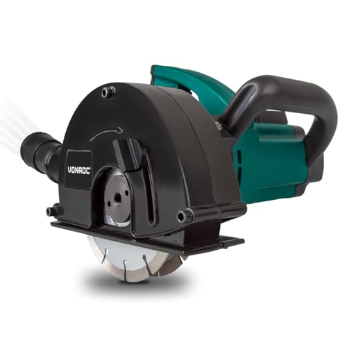 VONROC Rainureuse 1700W - 150 MM, 2 Disques Diamant, Saignées 40 MM - Rainureuse Beton Professionnelle Poignée Douce, Câble d'Alimentation 3 Mètres - Camoufler Câbles Électriques, Conduits d'Eau