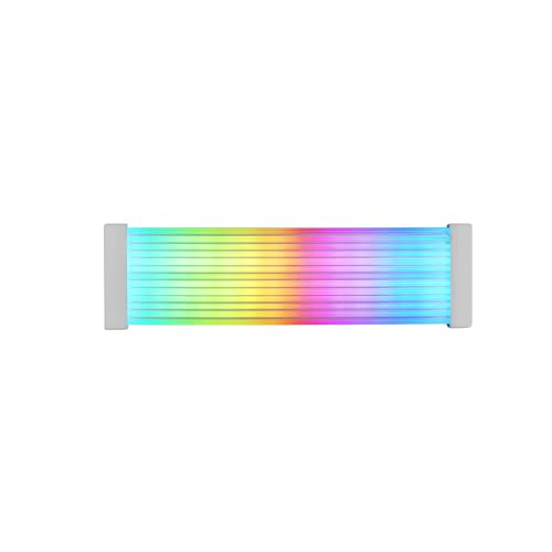Mars Gaming MCA-24X, Gaine ARGB pour Câble d'Alimentation 24PIN ATX pour Carte Mère, LEDs Ultra-lumineuses, Éclairage ARGB Synchronisé, Câble en Silicone avec Bande Lumineuse Latérale