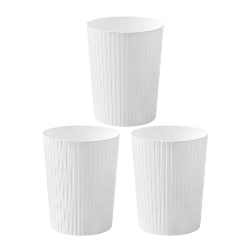 Cetomo Lot de 3 corbeilles de 7,2 l - Pour salle de bain, cuisine, bureau à domicile, dortoir - Blanc