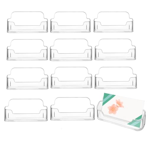 Lot de 12 porte-cartes de visite en acrylique transparent pour bureau et table, support pour maison et bureau