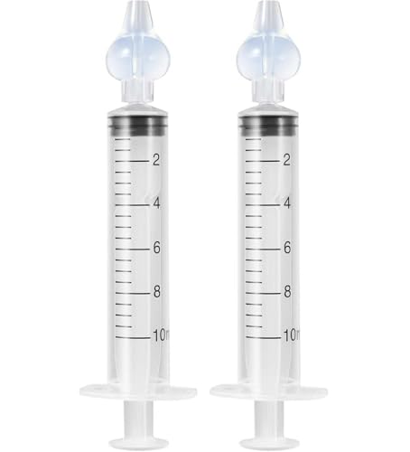 Blendura 2 Pack Baby Nasal Syringe 10ml, Baby Nasal Irrigator Safety Comfort Portable Reusable Nasal Vacuum Cleaner Baby Nasal Irrigator