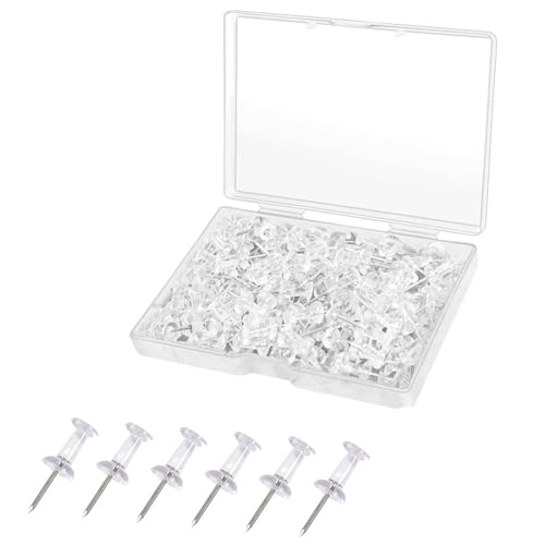 Punaises Tableau Liège, épingles Et Punaises, Lot de 100 punaises Plastique Transparent Pointe en Acier, épingles Exécutives