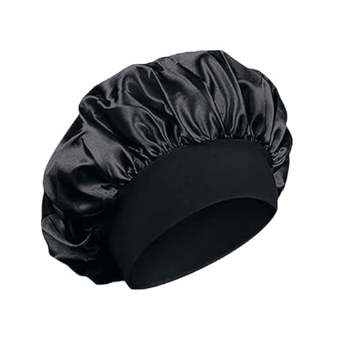 iLamvie Bonnet Satin Cheveux Nuit, Bonnet De Nuit Satin, Bonnet Soie Cheveux Nuit Bonnet Cheveux Nuit Pour Femmes Cheveux Longs Cheveux Bouclés(Noir)