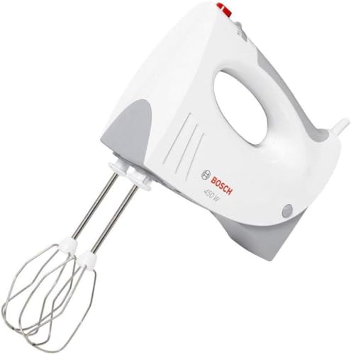 Bosch MFQ3540 – Batteur polyvalent avec plusieures accessoires – Puissance de 450 W – Couleur : Blanc/Gris