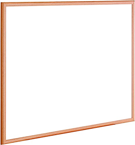 Raylu Paper® Tableau blanc avec cadre en bois 100% naturel, surface stratifiée en mélamine blanche, écriture douce et effaçable à sec parfait, installation facile, fabriqué en Europe. (40 X 30)