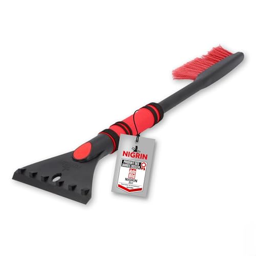 NIGRIN 6190 Brosse à Neige avec grattoir, Noir,Rouge