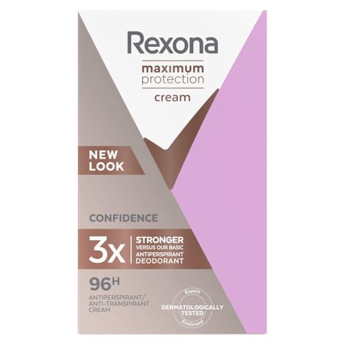 REXONA - Déodorant Femme Confidence - Stick Anti-transpirant - 3x plus efficace contre la transpiration - Protection 96h - 45ml