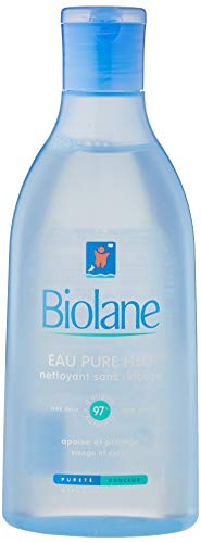 BIOLANE - Eau Pure H2O - Nettoyant pour le visage, corps et siège du bébé - Sans rinçage - Très doux - Sans savon - Flacon de 200ml - Fabriqué en France