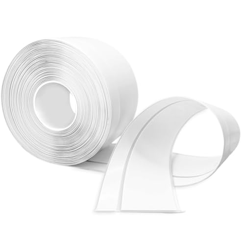 TAOYIO Plinthe Souple Autoadhésive,6M PVC Plinthe Adhesive50x20mm, Plinthe Cuisine Corniere PVC Autocollante pour Cuisine et salle de bain 5x2 blanc