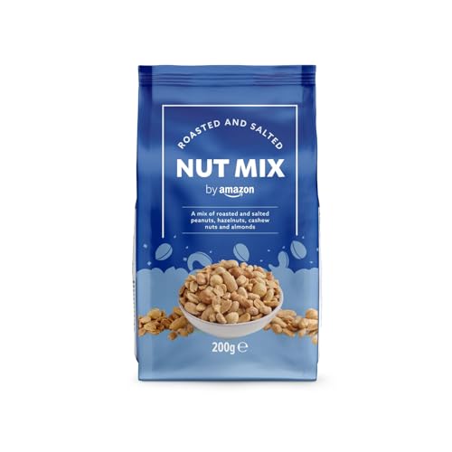 By Amazon Mélange de cacahuètes, noisettes, noix de cajou et amandes, grillés et salés, 200g