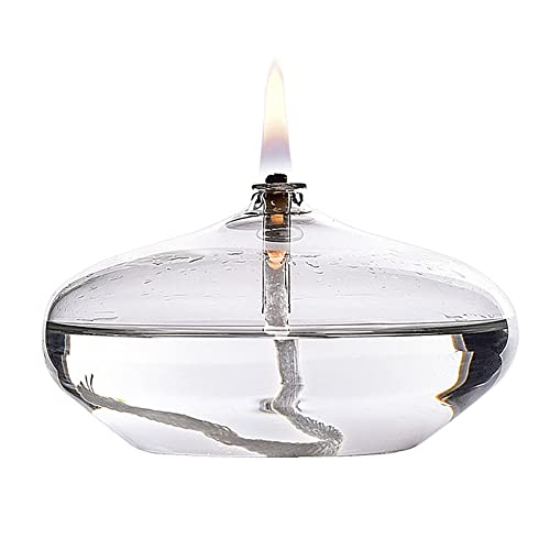 BOZHEN Lampe à Huile de Verre Transparente Lampe de kérosène d'éclairage d'urgence Décoration de Verre créative Lampe à Huile pour intérieur Lampe de Beurre ménagère sans fumée, H-5.5 cm