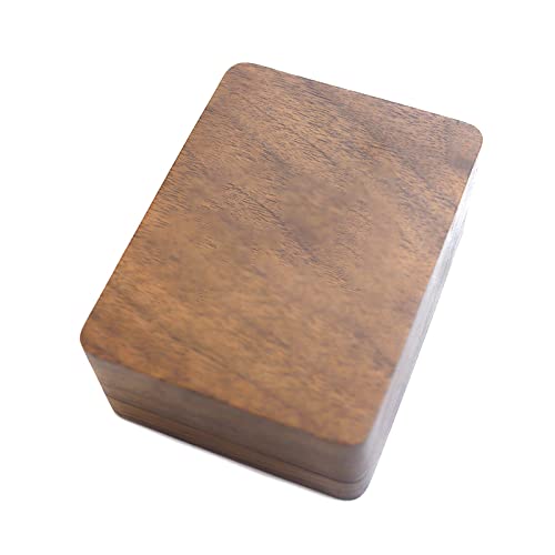 Windmilne Boîte à Boutons de Manchette en Bois Massif pour Boutons de Manchette, Pinces à Cravate, boîte d'emballage de Rangement, boîte en Bois pour Mariage et Affaires (Naturel 6,5 x 8,5 x 3,5 cm)