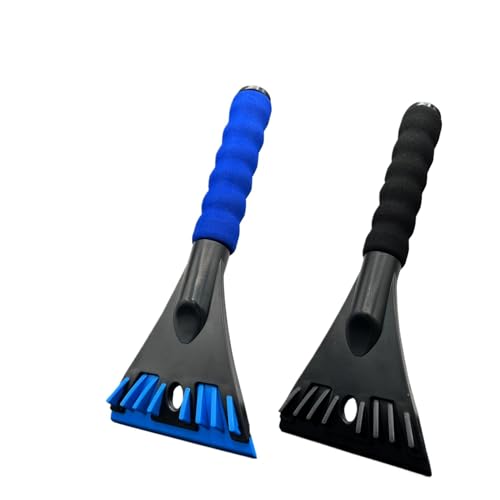 SEHAUSEU 2 pcs. Grattoir à Glace pour Auto Pare-Brise, Grattoir à Neige en ABS, Poignée Ergonomique Antidérapante, Longueur 26 cm, Largeur 11 cm, Protection Voiture en Hiver (Noir + Bleu)