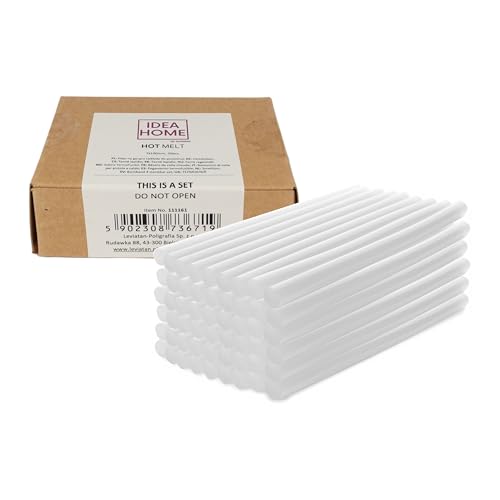 IDEA HOME 50 Bâtons de Colle 7x100 mm – Recharge Universelle pour Pistolet à Colle Chaude – Bâtons Transparents pour Bricolage, Artisanat, Loisirs Créatifs