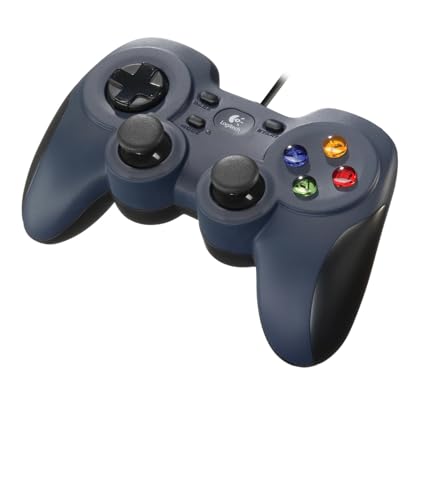 Logitech F310 Manette de Jeu Filaire, Configuration Type Console, Croix Directionnelle 4 Switchs, Prise en Main Confortable, Câble 1,8m, PC - Bleu/Gris