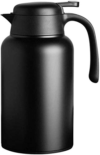 Luvan thermos, 2 l, carafe isotherme en acier inoxydable, fonction maintien au chaud, froid, 24 heures (noir)