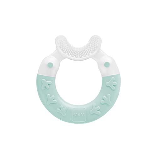 MAM Anneau de dentition pour bébé - Aide à apaiser les gencives - Avec poils extra doux - À partir de 3 mois - Turquoise