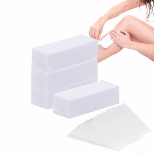 Lot de 400 bandes de cire non tissée, pour cire chaude et pâte à sucre, pour tout type d'épilation sur les jambes, la poitrine, le dos, les parties intimes et le visage (7 x 20 cm)
