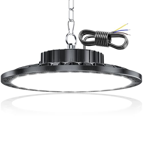 TASINUO Projecteur LED Industriel 100W 1 Pièces, 10000LM UFO Éclairage de Plafond LED, IP65 Étanche Lampe Atelier, 7000K Blanc Froid Plafonnier LED pour Garage Entrepôt Atelier Sous-sol Usine