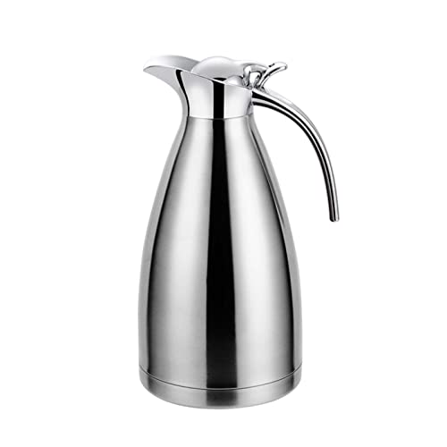 LANTING Thermos,Pichet Isotherme,Thermos Cafe Isotherme 2l,304 Acier Inoxydable Double-Wall Vacuum Isolé Café Pot Thermos,pour Eau Chaud au Bureau, Hôtel et Restaurant, avec Poignée et Bec.