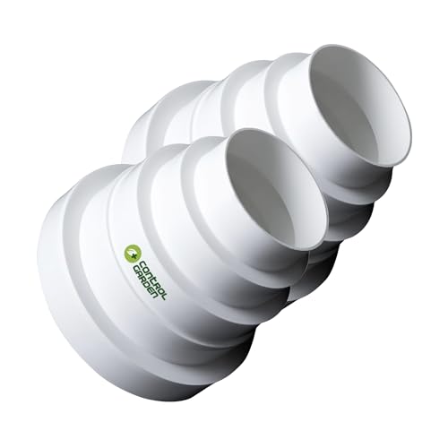 CONTROL GARDEN Lot de 2 réducteurs universels pour systèmes de ventilation Blanc - Raccord connecteur pour conduits de ventilation Diamètre Ø 80 100 120 125 150 mm - Réducteur tube