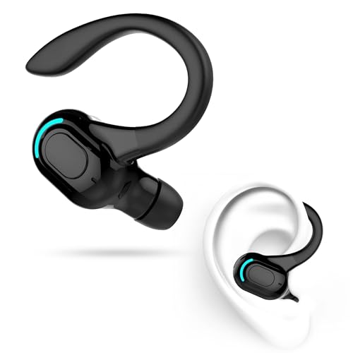 DOMIKIT Oreillette Bluetooth sans Fil V5.2 avec Micro intégré, Tour d'oreille 360°, 20h de Lecture, écouteur Mono pour iPhone, Android, PC – Batterie 70 mAh