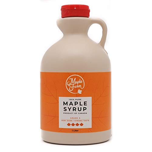 Pur Sirop d'érable Grade A (Very dark, Strong taste) - 1 litre (1,32 Kg) - Original maple syrup - Pur Sirop d'erable