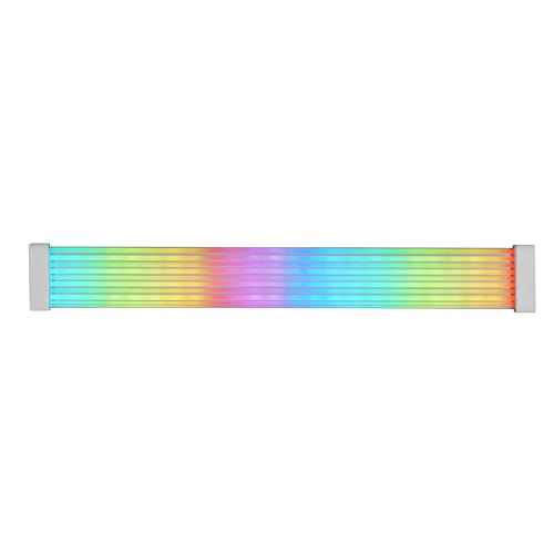 Mars Gaming MCA-16X, Gaine ARGB pour Câble d'Alimentation 16PIN (8+8) PCIe pour Carte Graphique, LEDs Ultra-lumineuses, Éclairage ARGB Synchronisé, Câble en Silicone avec Bande Lumineuse Latérale