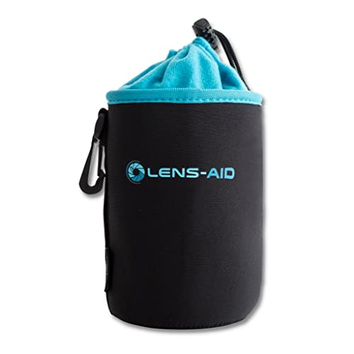 LENS-AID Housse pour Objectifs d’Appareil Photo en Néoprène avec Doublure en Polaire : Etui, Poche pour protéger Objectifs avec Cordon