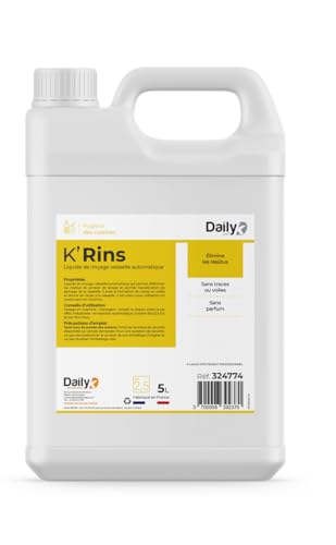 DAILY K - Liquide de Rinçage Lave-Vaisselle K'RINS - Produit Lave-Vaisselle Professionnel - Bidon 5 Litres
