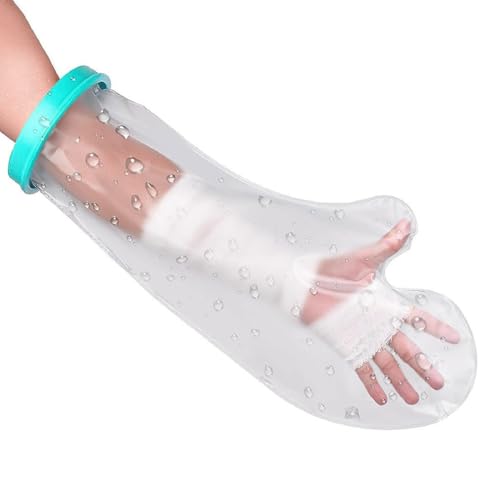 Protege Bras Platre, Protection Bras Douche Adulte, Protection Pansement Imperméable Réutilisable, Bandage en Douche, Protection Étanche pour Platre, pour Douche, Poignets, transparent