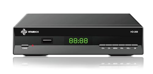 Décodeur TNT HD STAR BOX HD-268 DVB-T2 DVB-C Réception de qualité, chaînes gratuites H.265,Full HD 1080p Terrestre USB, HDMI, péritel, télécommande Universelle 2 en 1