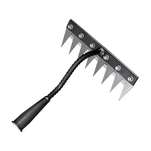 Rateau de Désherbage, Rateau Jardin, Rateau Bertaus, Outillage de Jardin, Râteau de Désherbage de Jardin en Acier Au Carbone, Outil Manuel des Mauvaises Herbes Remover, Griffe de Jardin, 8 Dents